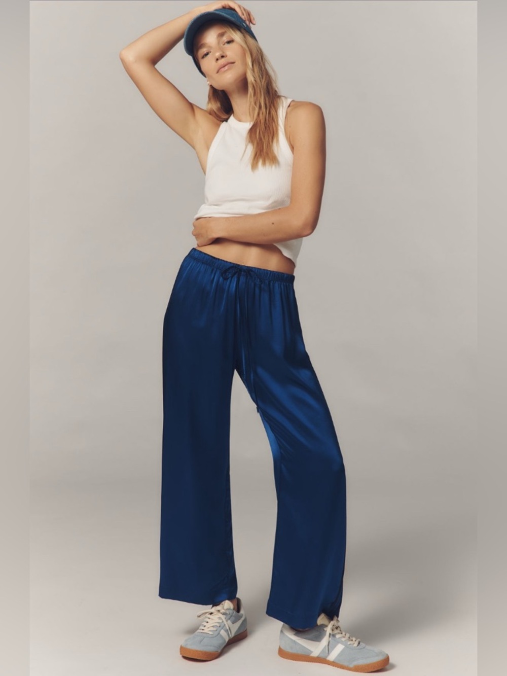 NWT DONNI. The Silk Stripe Crop Pull-On Pants - Picture 2 of 2